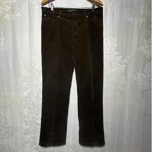 Ralph Lauren Jeans Co LRL Corduroy Pants 12 Brown Classic Straight Cotton Stretc